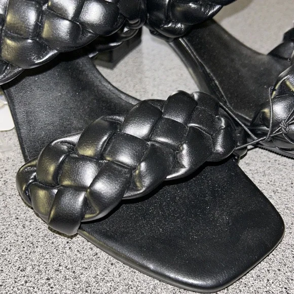 NWT Time and Tru Women's City Braided Heel Sandals~ Black 9W - Picture 7 of 11